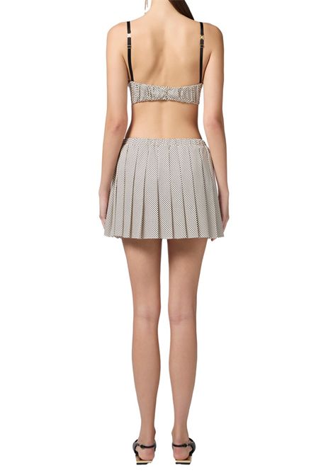 Gonna Elisabetta Franchi donna GO11352E2 E84 burro e nero pieghe a pois ELISABETTA FRANCHI | Gonne | GO11352E2E84